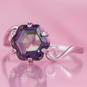 Rainbow Mystic Fire Topaz Ring